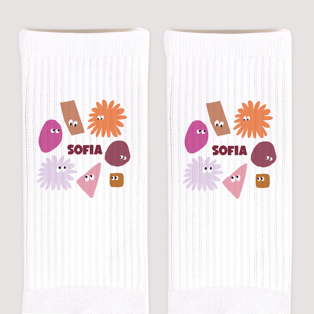 Kindersocken Weiße Lustige Kleckse Rosa foto N° 3