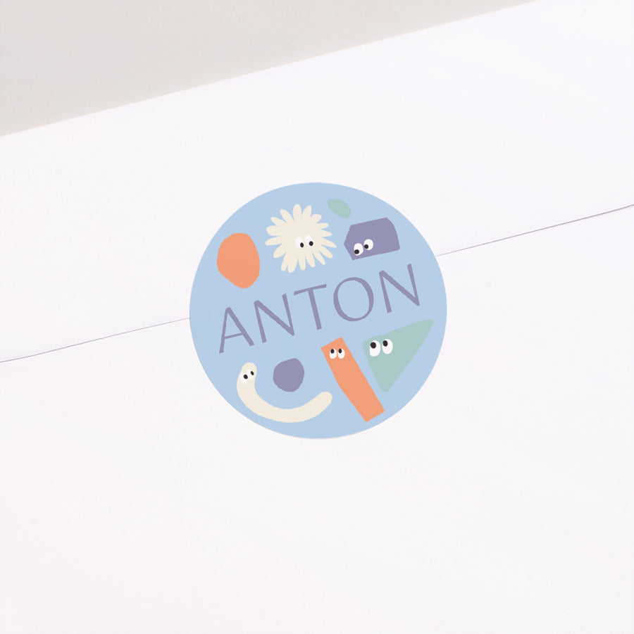 Sticker Geburt Rund Die blauen Chaoten foto