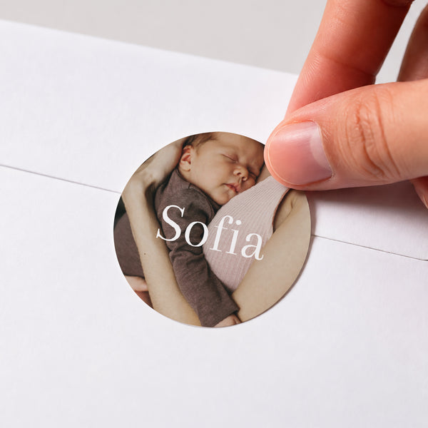 Sticker Geburt Rund Das Hausstar foto