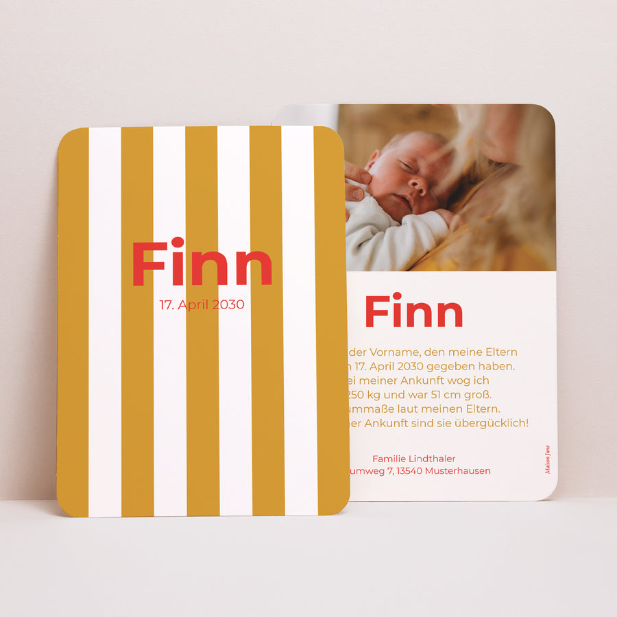 Geburtskarte Porträt, abgerundete Kanten Pouppy foto