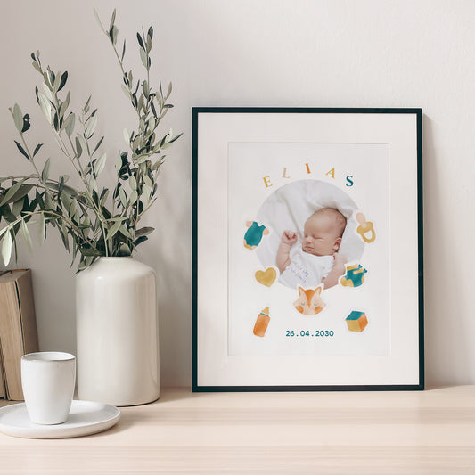 Poster Geburt Porträt Zartheit Pastell II foto