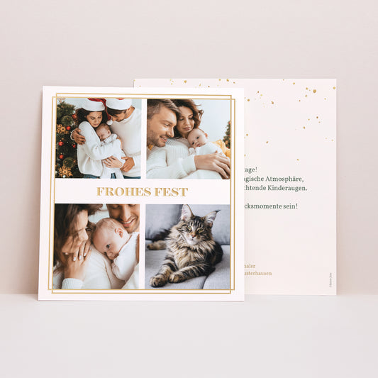 Weihnachtskarte Weihnachten Quadrat Jahr des Goldes II foto