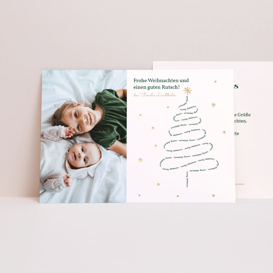 Weihnachtskarte Weihnachten Landschaft Frohe Weihnachten II foto