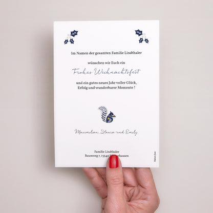 Weihnachtskarte Weihnachten Ho ho ho blau foto N° 3