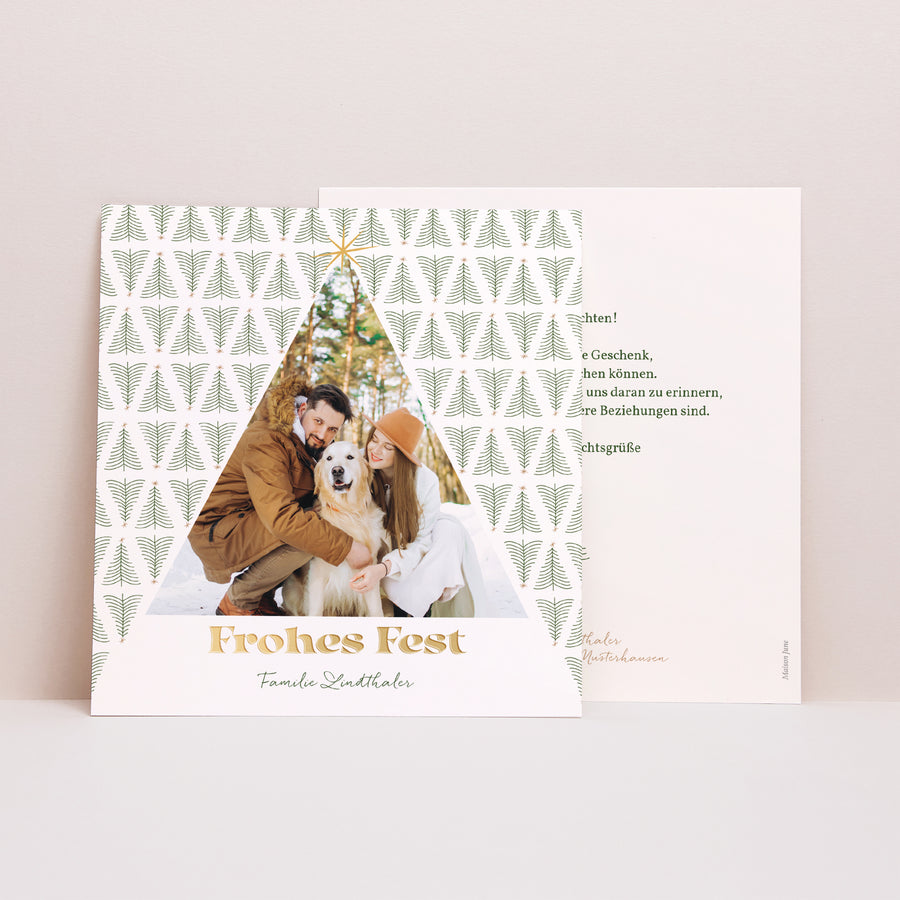 Weihnachtskarte Weihnachten Quadrat Weihnachtswald foto