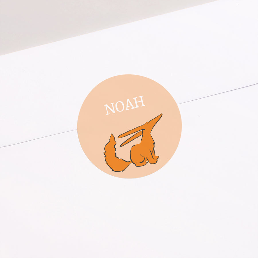 Sticker Geburt Rund Unser kleiner Fuchs foto