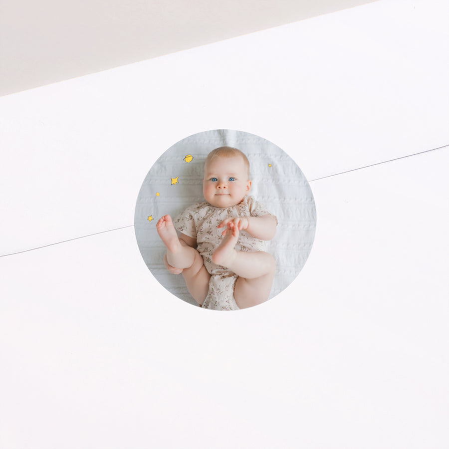 Sticker Geburt Rund Univers der Rose II foto