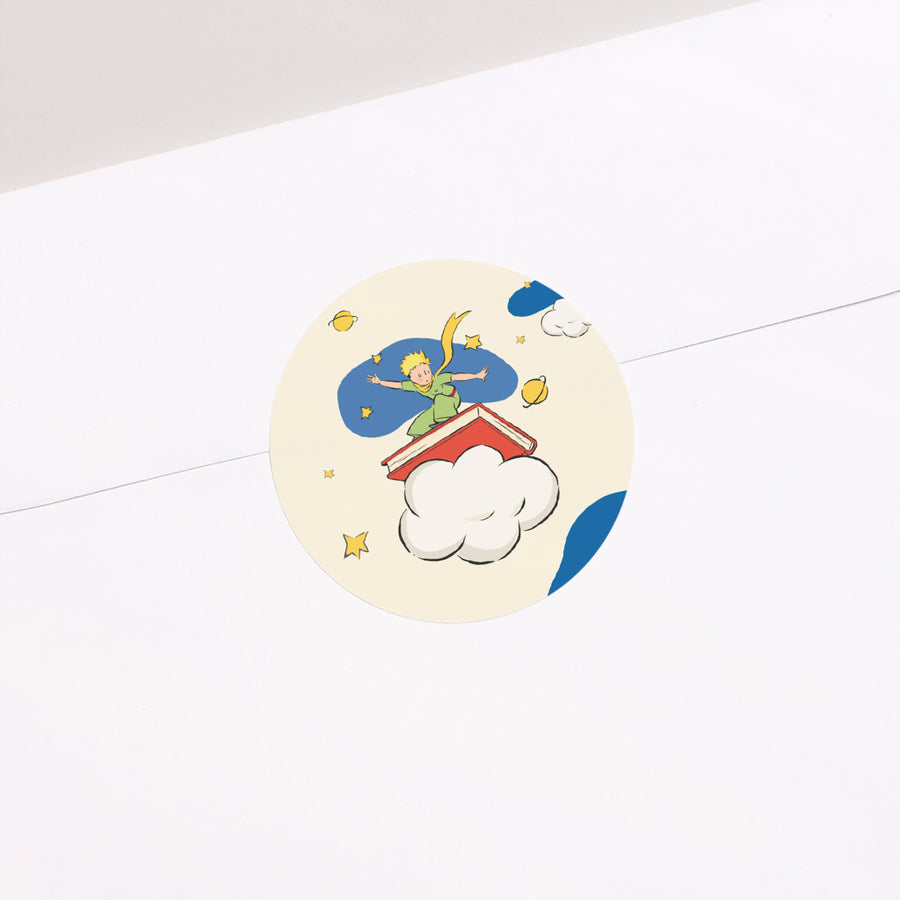 Sticker Geburt Rund Geschichte in den Wolken foto