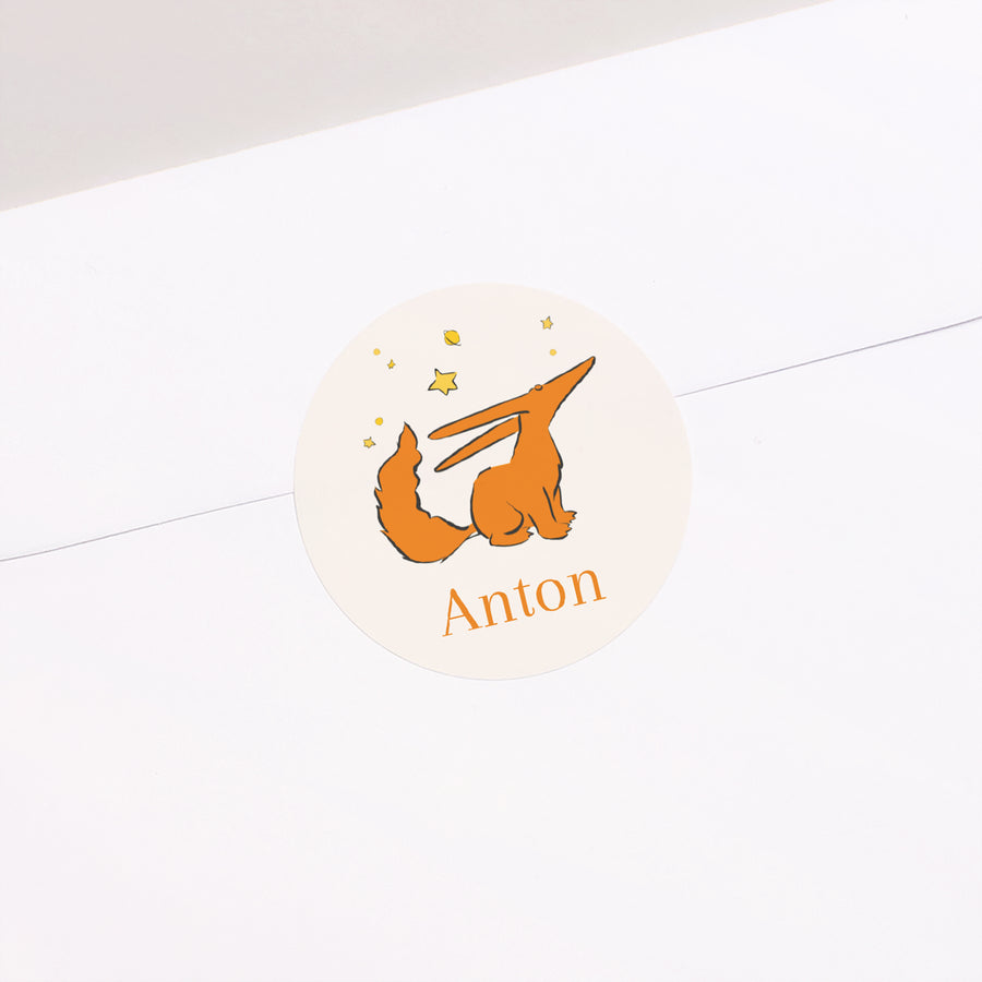 Sticker Geburt Rund Der Fuchs foto