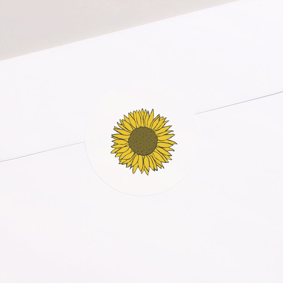 Sticker Geburt Rund Sonnenblume foto