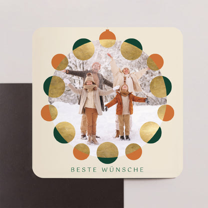 Weihnachtskarte Weihnachten Set von 8, magnetisch, quadratisch mit abgerundeten Ecken Die Wünsche als Schmuck foto N° 1