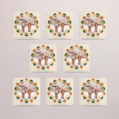 Weihnachtskarte Weihnachten Set von 8, magnetisch, quadratisch mit abgerundeten Ecken Die Wünsche als Schmuck foto N° 3