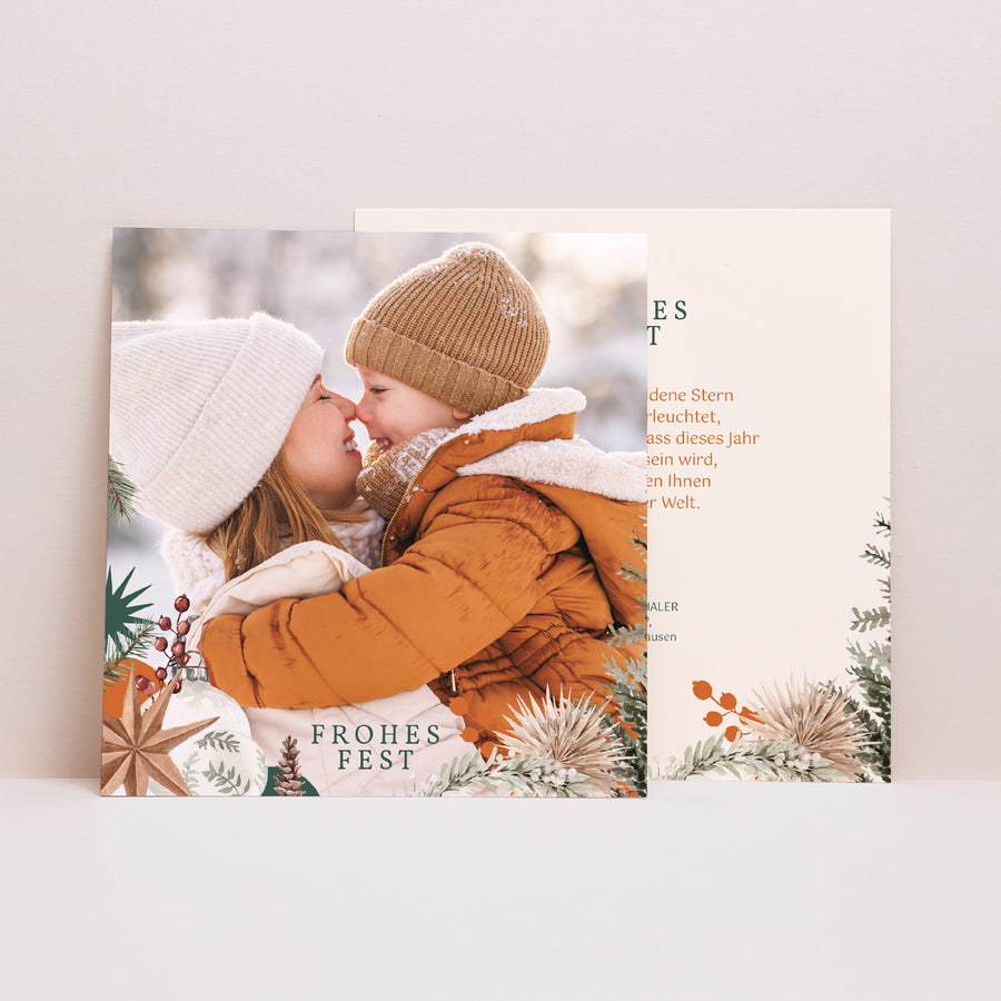 Weihnachtskarte Weihnachten Quadrat Weihnachtszifferblatt foto