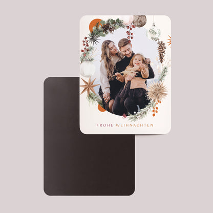 Weihnachtskarte Weihnachten Set von 8, magnetisch, rechteckig mit abgerundeten Ecken Festliches Porträt foto N° 2