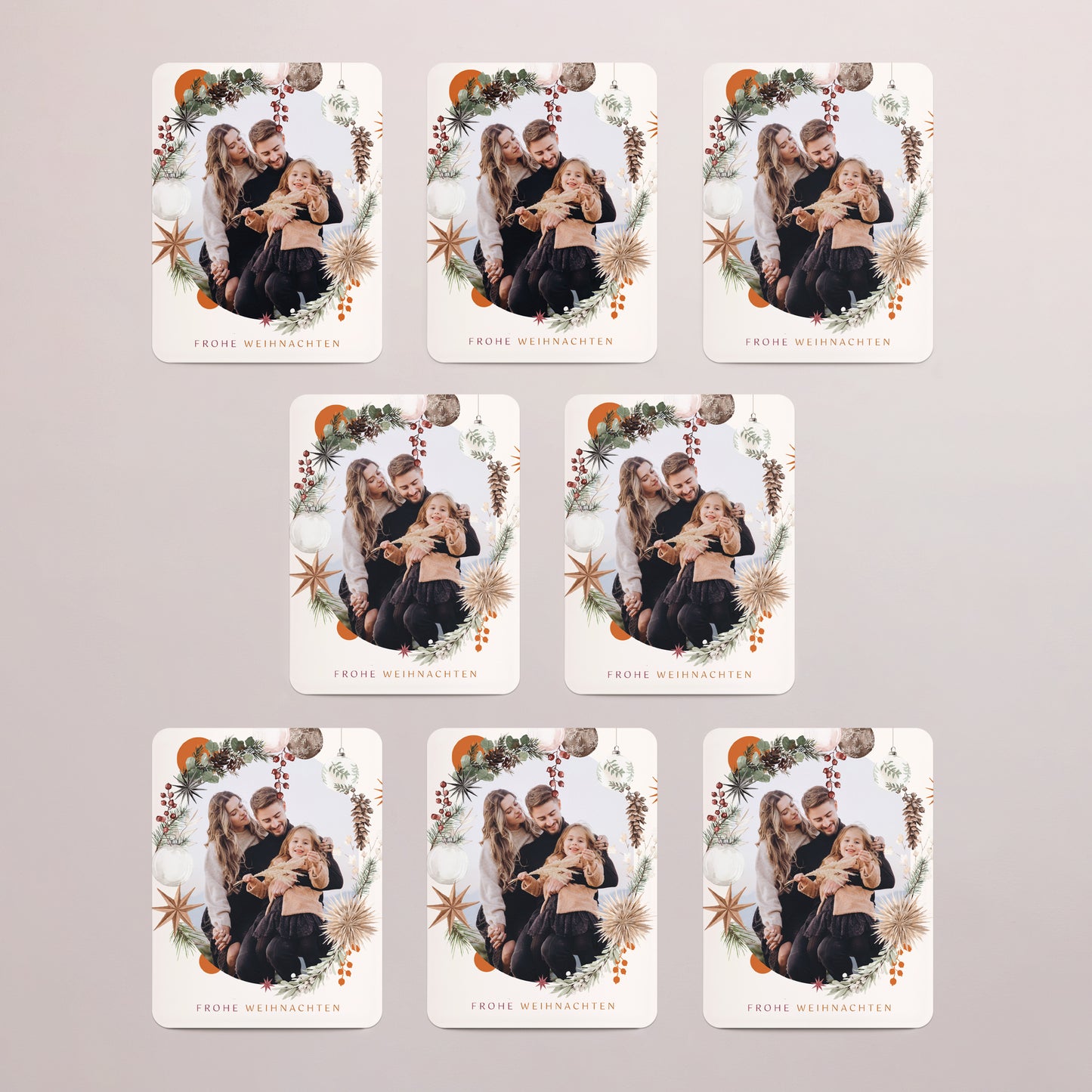 Weihnachtskarte Weihnachten Set von 8, magnetisch, rechteckig mit abgerundeten Ecken Festliches Porträt foto N° 3