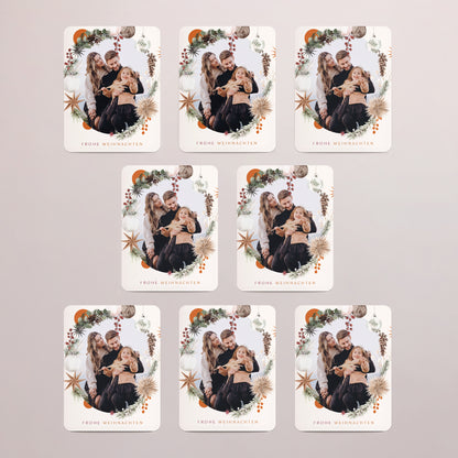 Weihnachtskarte Weihnachten Set von 8, magnetisch, rechteckig mit abgerundeten Ecken Festliches Porträt foto N° 3