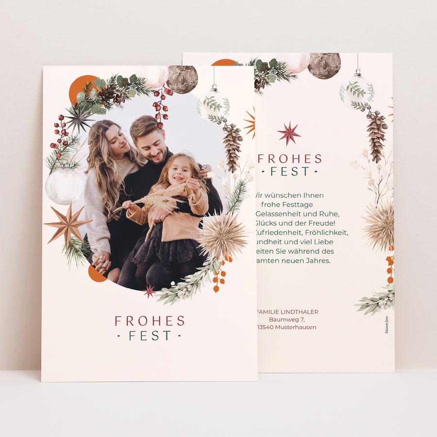 Weihnachtskarte Weihnachten PortraitPorträt Festliches Porträt foto