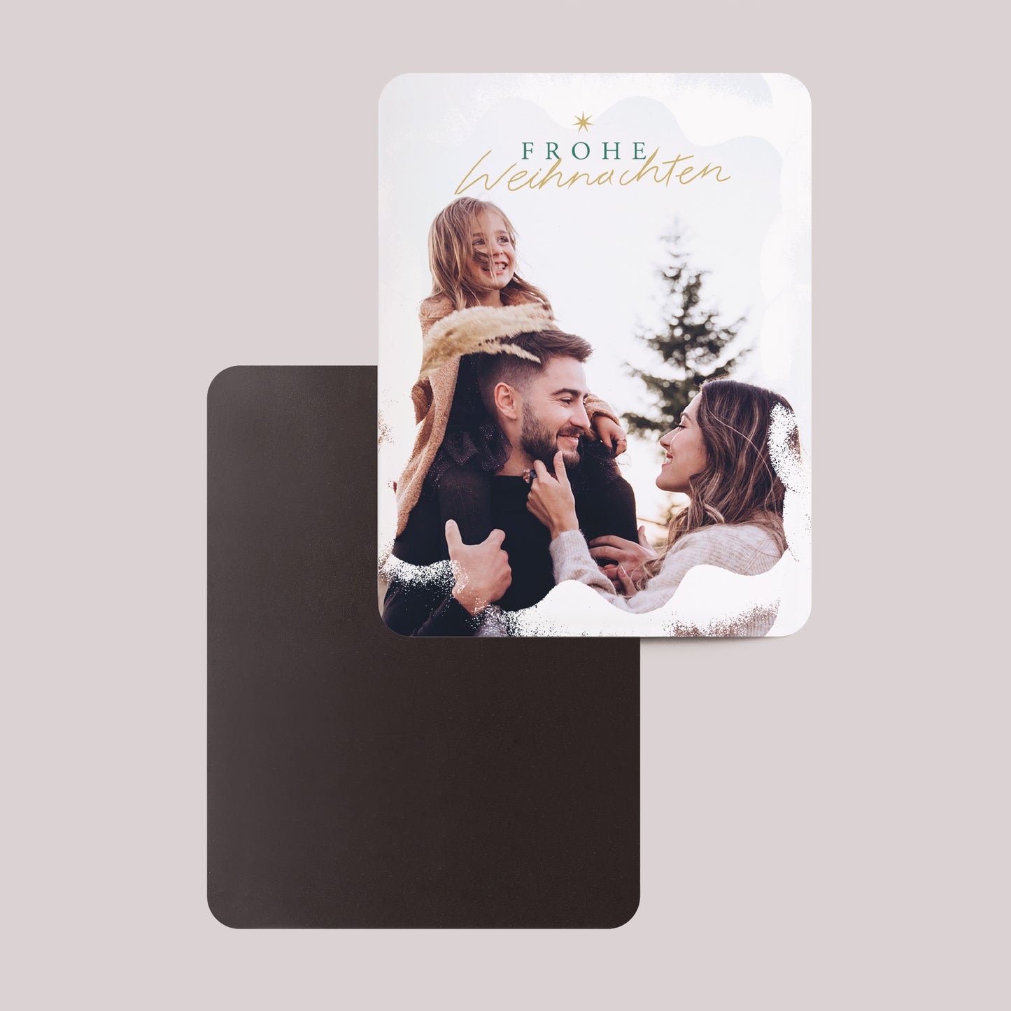 Weihnachtskarte Weihnachten Set von 8, magnetisch, rechteckig mit abgerundeten Ecken Schneeflocken foto N° 2