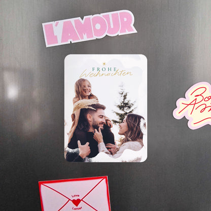 Weihnachtskarte Weihnachten Set von 8, magnetisch, rechteckig mit abgerundeten Ecken Schneeflocken foto N° 4