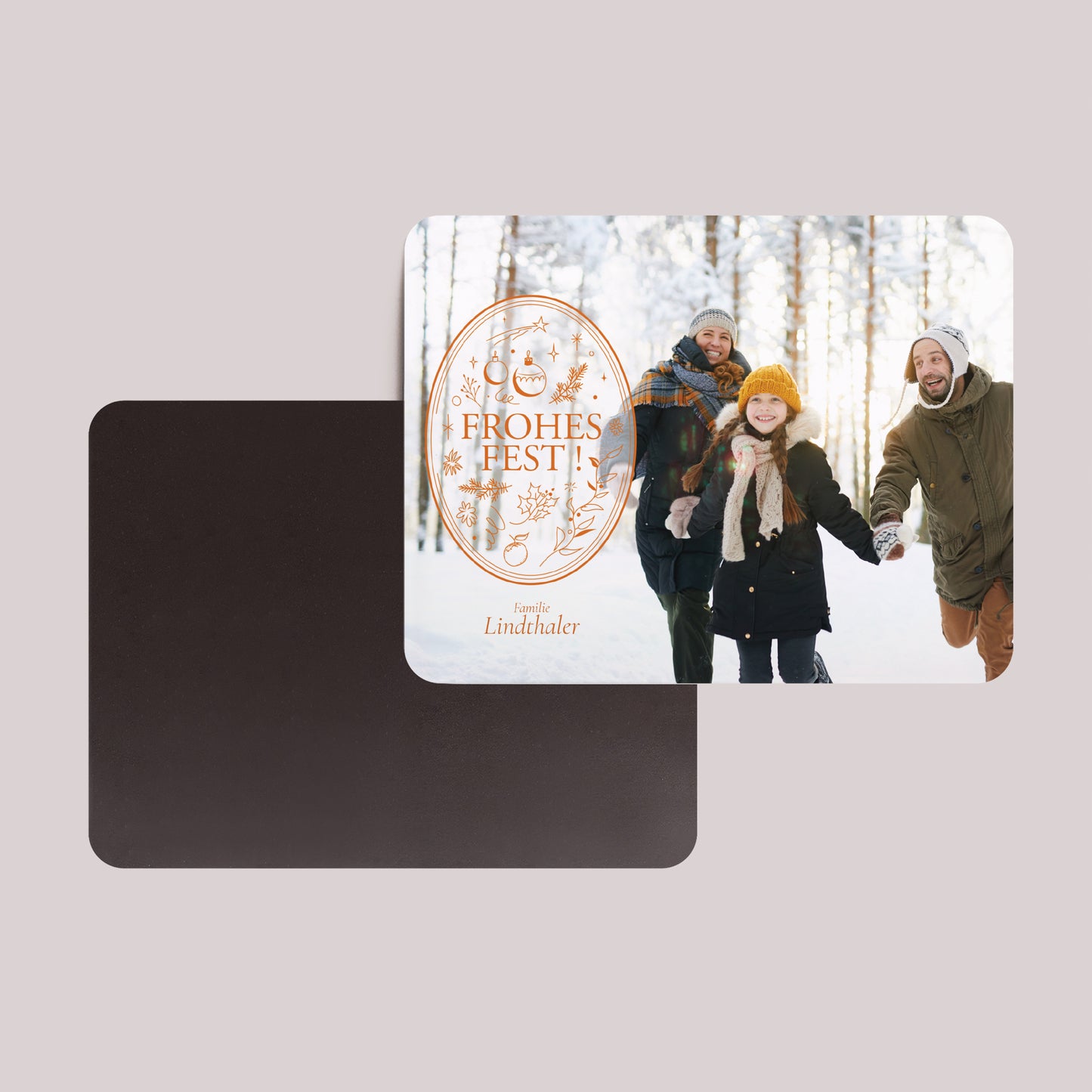 Weihnachtskarte Weihnachten Set von 8, magnetisch, Landschaft, rechteckige abgerundete Ecken Das Emblem foto N° 2