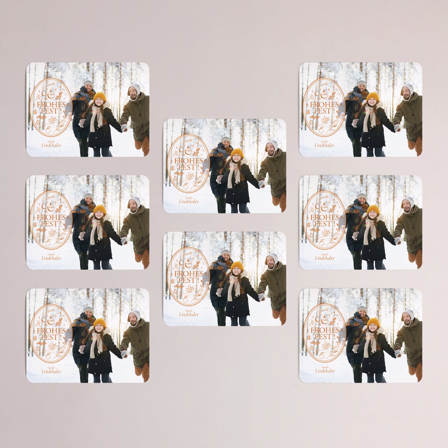 Weihnachtskarte Weihnachten Set von 8, magnetisch, Landschaft, rechteckige abgerundete Ecken Das Emblem foto N° 3