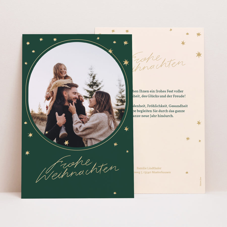 Weihnachtskarte Weihnachten PortraitPorträt Sternweihnachten foto