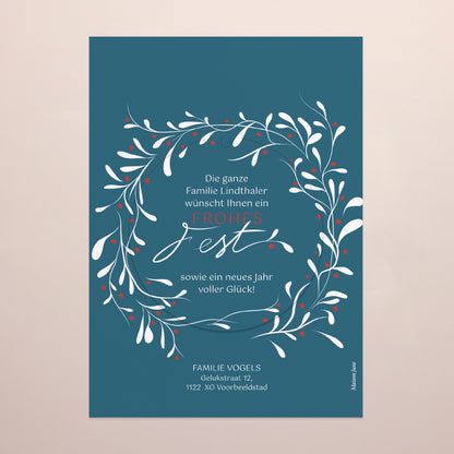 Weihnachtskarte Weihnachten Abnehmbar Kranz aus Stechpalme foto N° 3