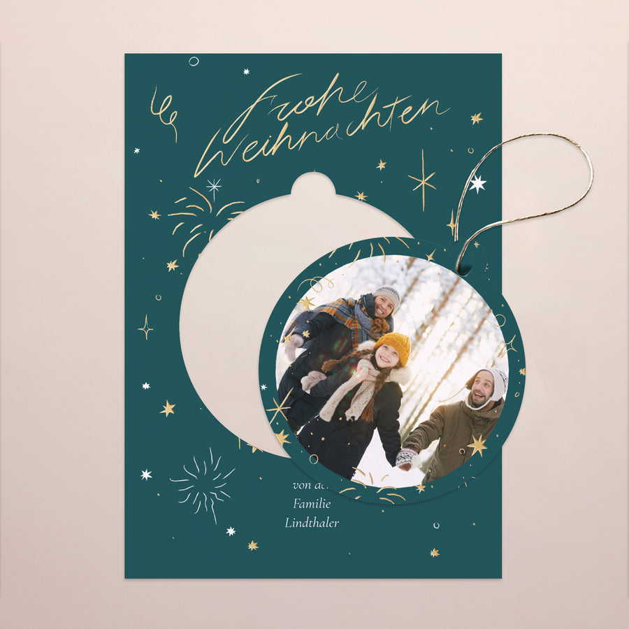 Weihnachtskarte Weihnachten Abnehmbar Festliche Wünsche foto
