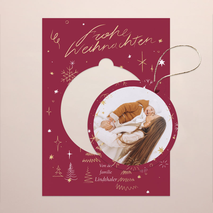 Weihnachtskarte Weihnachten Abnehmbar Weihnachtsstrahlen foto