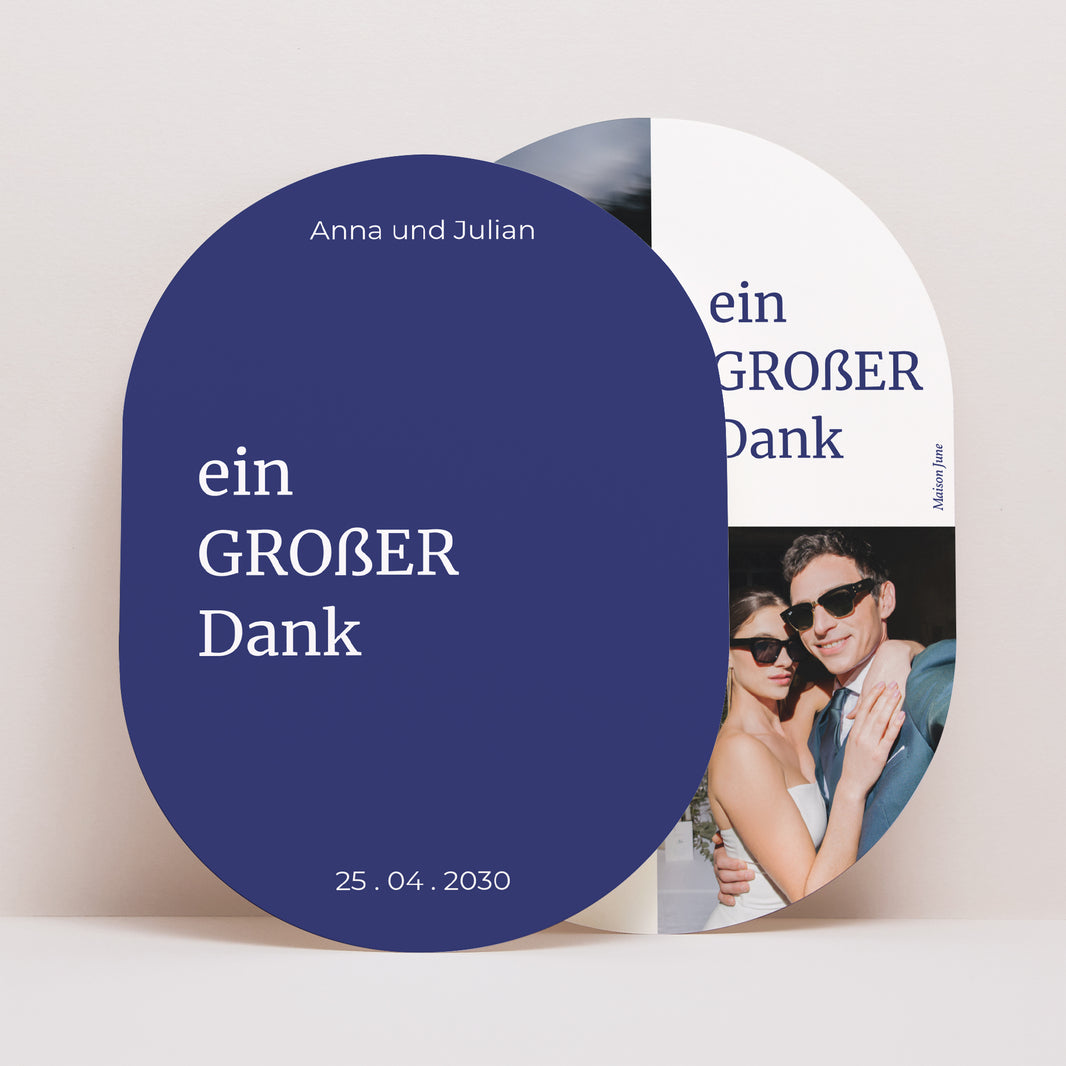 Dankeskarte Hochzeit oval Ein GROßES Dankeschön foto N° 1