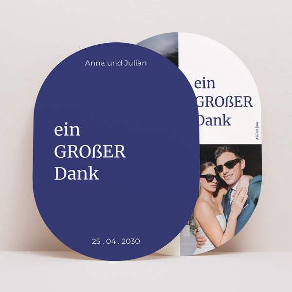 Dankeskarte Hochzeit oval Ein GROßES Dankeschön foto