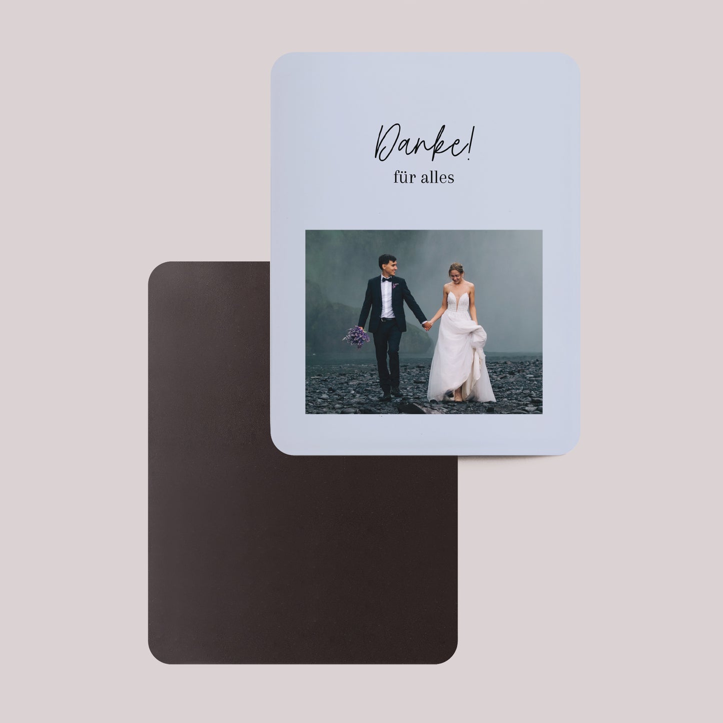 Dankeskarte Hochzeit Set von 8, magnetisch, rechteckig mit abgerundeten Ecken Danke ! foto N° 2