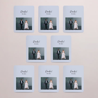 Dankeskarte Hochzeit Set von 8, magnetisch, rechteckig mit abgerundeten Ecken Danke ! foto N° 3