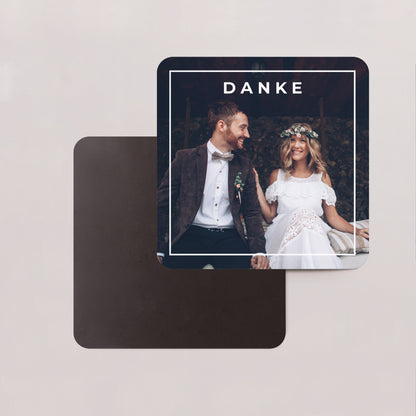 Dankeskarte Hochzeit Set von 8, magnetisch, quadratisch mit abgerundeten Ecken unvergessliche Erinnerungen foto N° 2