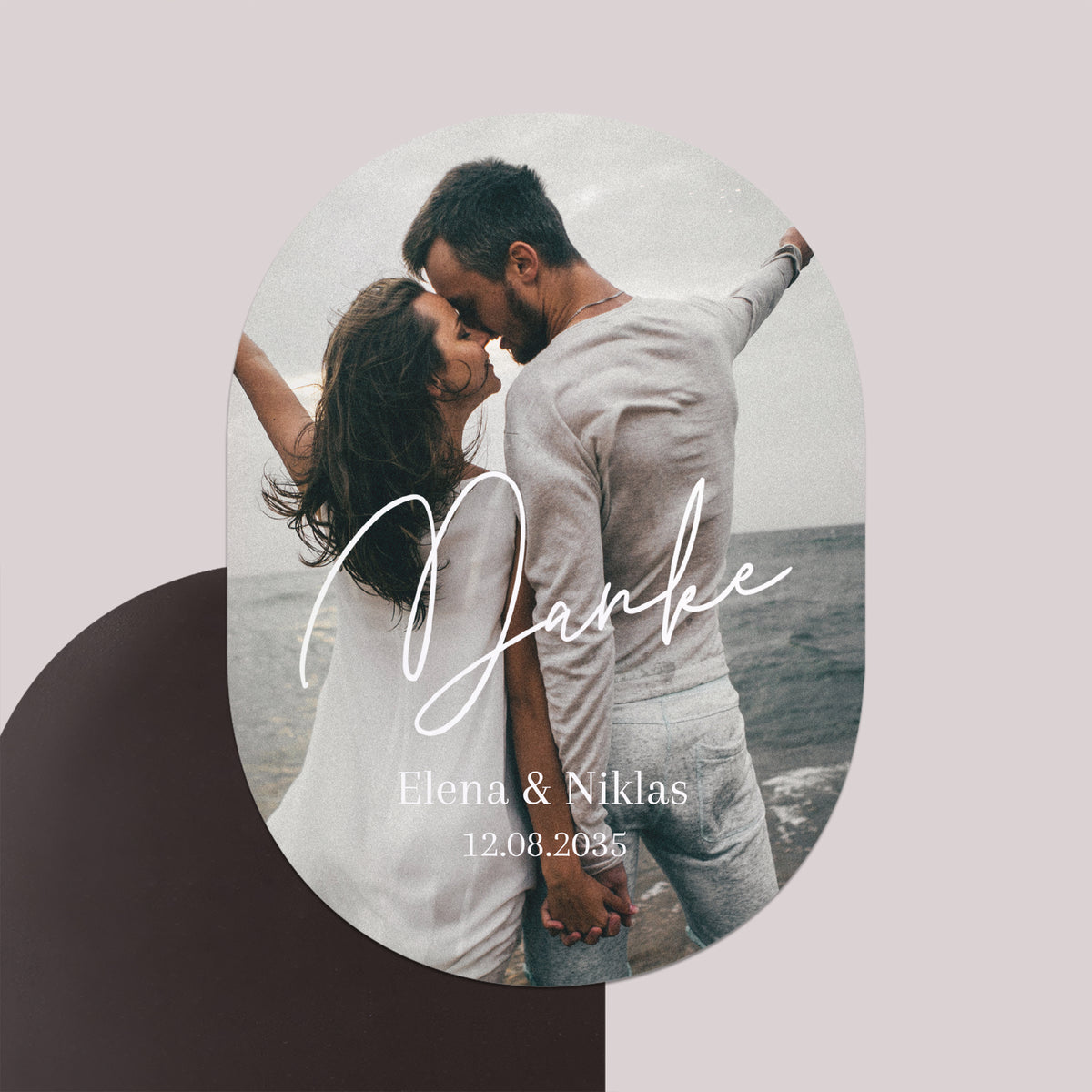 Dankeskarte Hochzeit 8er-Pack, magnetisch, oval Ich liebe dich III foto