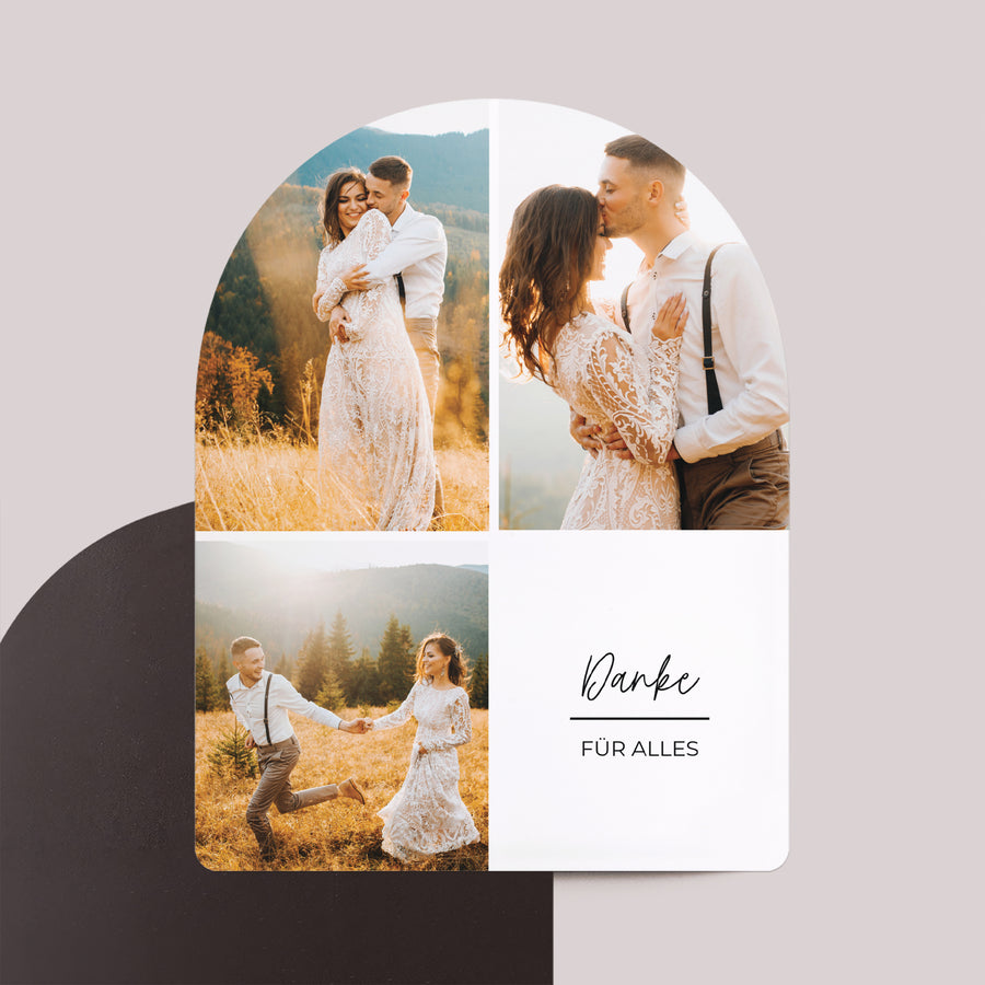 Dankeskarte Hochzeit 8er-Pack, magnetisch, Bogen Hochzeit unserer Träume foto