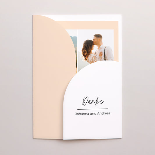 Dankeskarte Hochzeit Hülle für 2 Karten Hochzeit unserer Träume foto