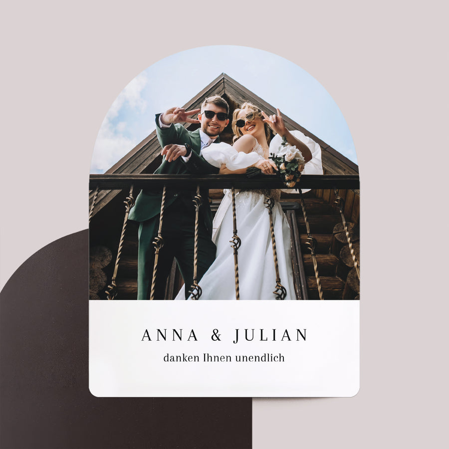 Dankeskarte Hochzeit 8er-Pack, magnetisch, Bogen Das große Glück foto