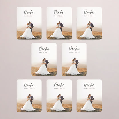 Dankeskarte Hochzeit Set von 8, magnetisch, rechteckig mit abgerundeten Ecken Der schönste Tag foto N° 3