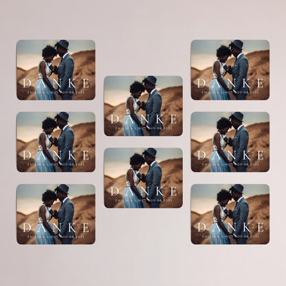 Dankeskarte Hochzeit Set von 8, magnetisch, Landschaft, rechteckige abgerundete Ecken D A N K E foto N° 3