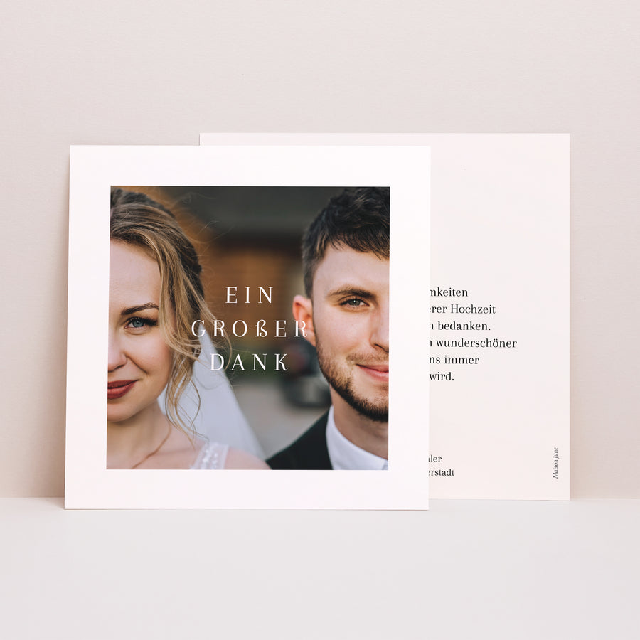 Dankeskarte Hochzeit Einfaches Quadrat Von ganzem Herzen! foto