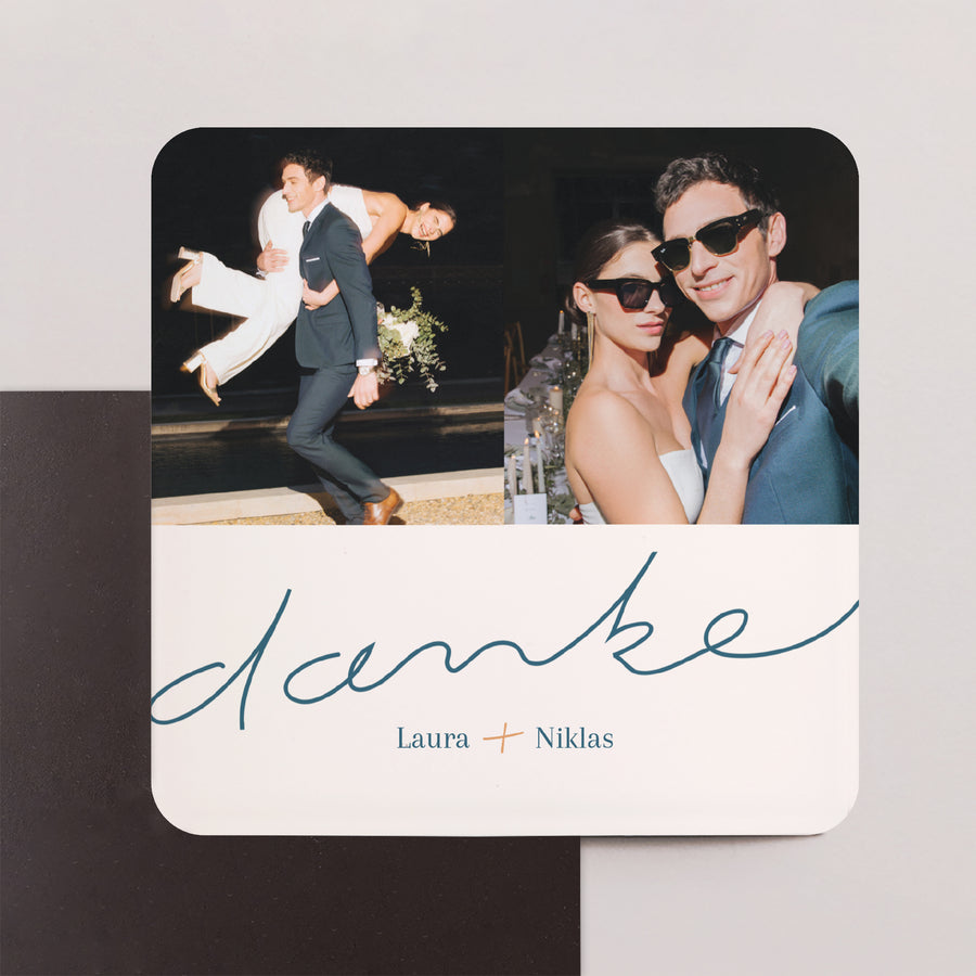 Dankeschön Hochzeit 8er Set, magnetisch, quadratisch abgerundete Ecken Unendliche Dankbarkeit foto