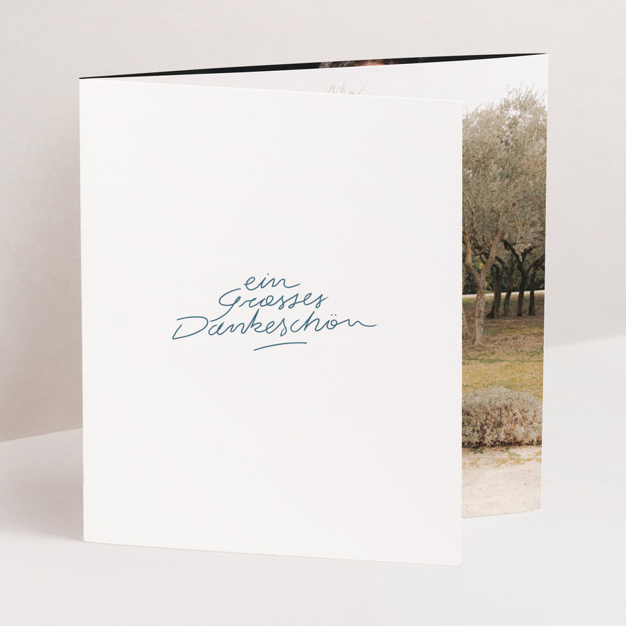 Dankeskarte Hochzeit Asymmetrisches Triptychon Aus tiefstem Herzen foto