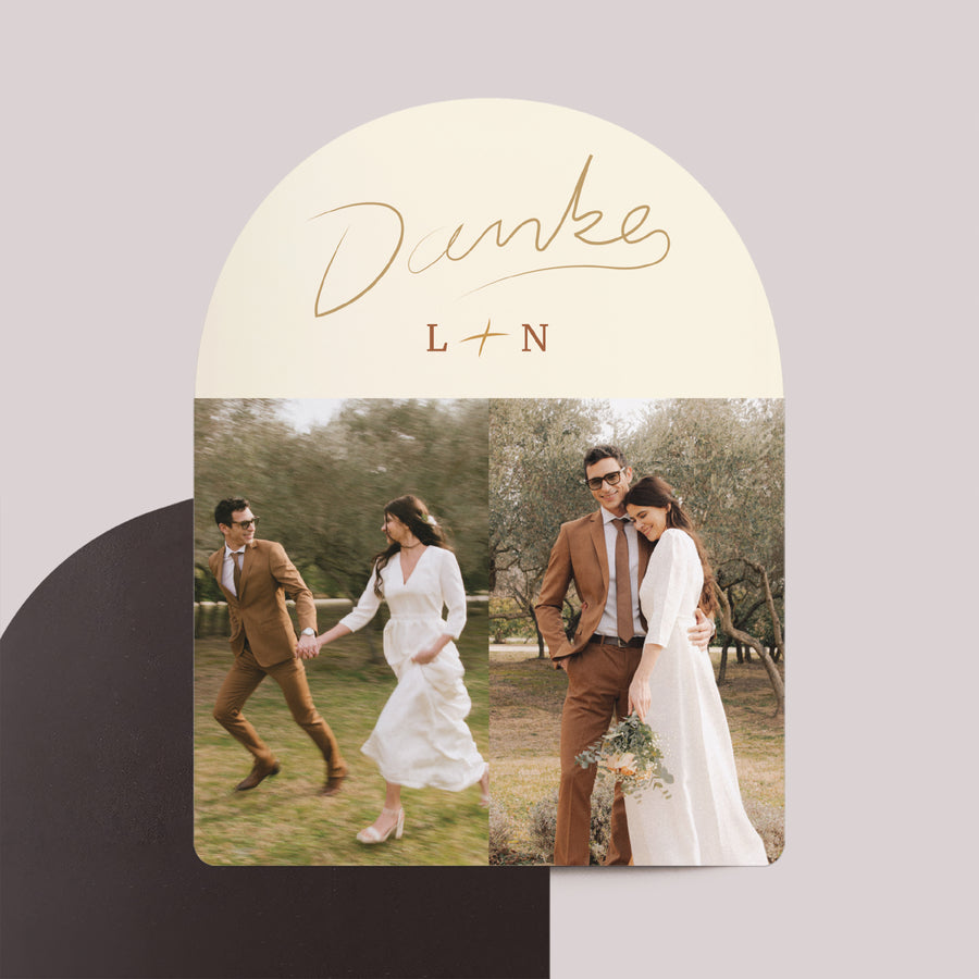 Dankeskarte Hochzeit 8er-Pack, magnetisch, Bogen Herzlichen Dank foto