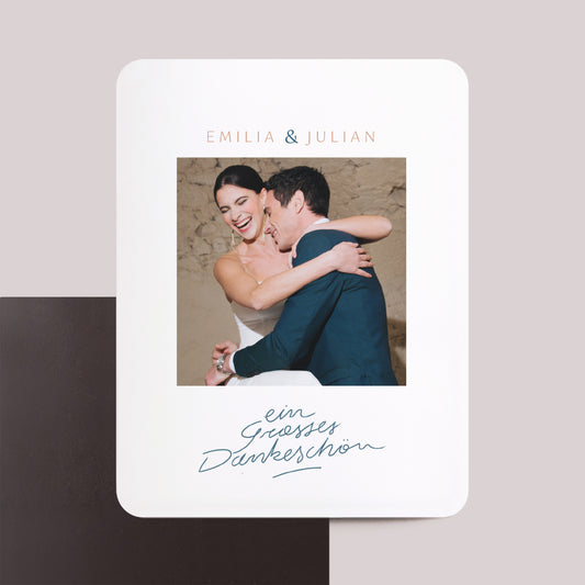 Dankeskarte Hochzeit Set von 8, magnetisch, rechteckig mit abgerundeten Ecken Zarte Aufmerksamkeiten foto