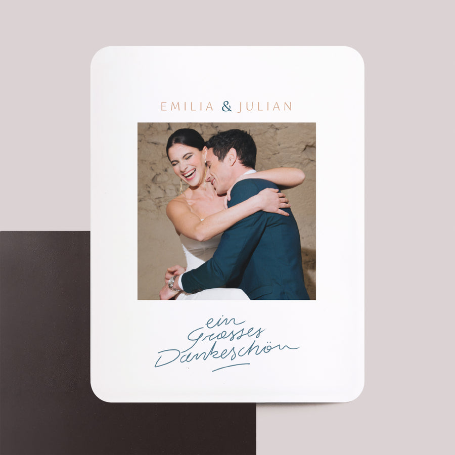 Dankeskarte Hochzeit Set von 8, magnetisch, rechteckig mit abgerundeten Ecken Zarte Aufmerksamkeiten foto