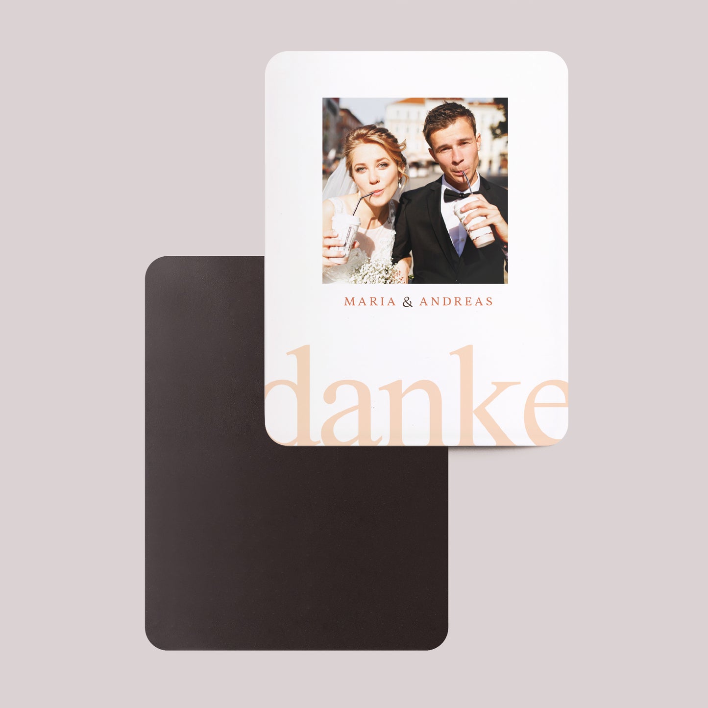 Dankeskarte Hochzeit Set von 8, magnetisch, rechteckig mit abgerundeten Ecken Erkennung foto N° 2