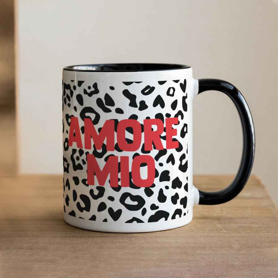 Tasse Objekte Schwarz Amore Mio Leopard foto