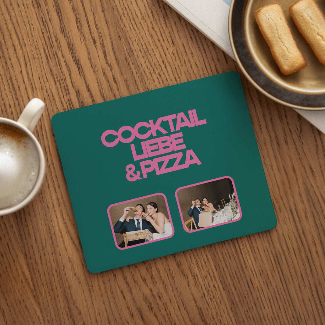 Mousepad Objekte Rechteck Cocktail, Liebe und Pizza foto N° 1