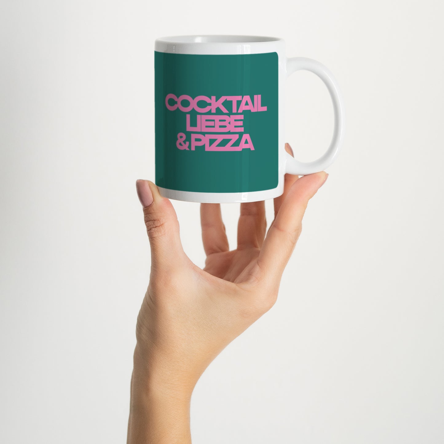 Tasse Objekte Weiß Cocktail, Liebe und Pizza foto N° 2